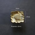 Arts and crafts style sun flower drawer handle/Gold sun flower cabinet handle/Arts and crafts style door knob/Gold brass furniture hardware
