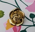 Gold brass rose door handle/Rose cabinet pull/Gold rose drawer knob/Flower shaped cabinet handle/Floral door knob/Brass furniture hardware