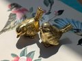Large gold brass bird drawer handle/Gold brass sparrow cabinet pull/Gold chickadee door knob/nursery furniture hardware/Brass bird door knob