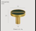Neutral colour leather insert split circle design cabinet handle/leather door handle/geometric drawer pull/gold furniture hardware/door knob