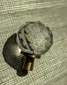 Geometric cut sparkling quartz crystal cabinet pull/Clear crystal drawer knob/Gemstone door handle/crystal hardware/Crystal and brass handle