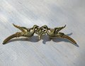 Gold brass phoenix cabinet pull/Gold bird and cloud drawer handle/Brass birds and cloud door handle/Brass furniture hardware/Unique handles