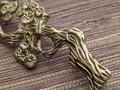 A Pair of cypress tree drawer handles/Gold wardrobe door handles/Large brass cabinet handles/Tree shaped door handles/Furniture hardware