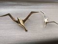 Gold seagull drawer handle/Gold brass flying bird cabinet pull/Sea burd door knob/Beach theme furniture hardware/Flying bird drawer knob