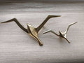 Gold seagull drawer handle/Gold brass flying bird cabinet pull/Sea burd door knob/Beach theme furniture hardware/Flying bird drawer knob