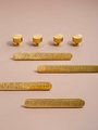 Retro style gold brass shape bar handle and knobs/Scored texture gold brass hardware/Shiny gold brass drawer pull/Gold kitchen hardware/MCM