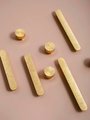 Retro style gold brass shape bar handle and knobs/Scored texture gold brass hardware/Shiny gold brass drawer pull/Gold kitchen hardware/MCM