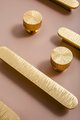 Retro style gold brass shape bar handle and knobs/Scored texture gold brass hardware/Shiny gold brass drawer pull/Gold kitchen hardware/MCM