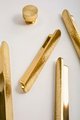 Retro style gold brass shape bar handle and knobs/Scored texture gold brass hardware/Shiny gold brass drawer pull/Gold kitchen hardware/MCM