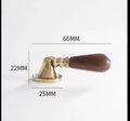 Walnut wood and brass drop handle/Wooden drop drawer pull/Gold or silver cabinet pull/Wooden furniture hardware/Dresser door knob