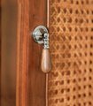Walnut wood and brass drop handle/Wooden drop drawer pull/Gold or silver cabinet pull/Wooden furniture hardware/Dresser door knob