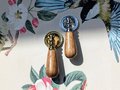 Walnut wood and brass drop handle/Wooden drop drawer pull/Gold or silver cabinet pull/Wooden furniture hardware/Dresser door knob