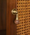 Wood and aged brass drop handle/Wooden drop drawer pull/Aged brass cabinet pull/Wooden furniture hardware/Dresser door knob/Retro style