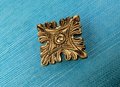 Gothic style gold brass drawer handle/Intricate antique pattern cabinet handle/Ornate square shape brass door knob/brass furniture hardware