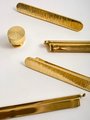 Retro style gold brass shape bar handle and knobs/Scored texture gold brass hardware/Shiny gold brass drawer pull/Gold kitchen hardware/MCM