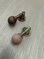 Wood and aged brass drop handle/Wooden drop drawer pull/Aged brass cabinet pull/Wooden furniture hardware/Dresser door knob/Retro style