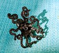 Gold or bronze octopus cabinet pull/Brass Kracken drawer knob/Octopus drawer handle/quirky furniture hardware/deep sea door knob/Fun handles