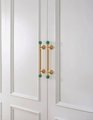 Geometric green jade and brass bar handle/Semi precious stone and brass drawer pull/unique cabinet handle/IKEA hack/wardrobe door handle