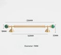 Geometric green jade and brass bar handle/Semi precious stone and brass drawer pull/unique cabinet handle/IKEA hack/wardrobe door handle