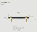 Matte black and gold brass cabinet bar handle/Black and gold drawer pull/Matte black and gold door handle/Black and Gold furniture hardware