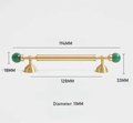 Geometric green jade and brass bar handle/Semi precious stone and brass drawer pull/unique cabinet handle/IKEA hack/wardrobe door handle