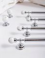 White marble and silver bar handle/Marble and chrome drawer pull/unique cabinet handle/IKEA hack/wardrobe door handle/Geometric hardware