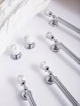 White marble and silver bar handle/Marble and chrome drawer pull/unique cabinet handle/IKEA hack/wardrobe door handle/Geometric hardware