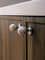 White marble and silver bar handle/Marble and chrome drawer pull/unique cabinet handle/IKEA hack/wardrobe door handle/Geometric hardware