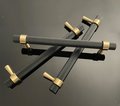 Black and gold knurled cabinet bar handle/textured brass drawer pull/ kitchen cabinet handle/modern furniture hardware/cabinet door handle