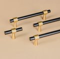 Matte black and gold brass cabinet bar handle/Black and gold drawer pull/Matte black and gold door handle/Black and Gold furniture hardware