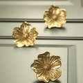 Beautiful gold brass cherry blossom cabinet handle/Brass flower shaped drawer pull/Gold brass bloom door knob/bedroom furniture hardware