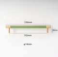Green Leather and Gold Brass cabinet handle/Green leather drawer pull/Green door handle/Green cabinet pull/Leather handle/Leather hardware