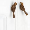 Small detailed bronze bird drawer handle/Bronze sparrow shaped cabinet pull/small chickadee door knob/nursery furniture hardware