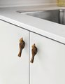 Small detailed bronze bird drawer handle/Bronze sparrow shaped cabinet pull/small chickadee door knob/nursery furniture hardware