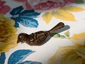 Small detailed bronze bird drawer handle/Bronze sparrow shaped cabinet pull/small chickadee door knob/nursery furniture hardware
