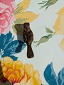 Small detailed bronze bird drawer handle/Bronze sparrow shaped cabinet pull/small chickadee door knob/nursery furniture hardware