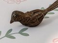 Small detailed bronze bird drawer handle/Bronze sparrow shaped cabinet pull/small chickadee door knob/nursery furniture hardware