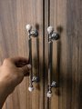 White marble and silver bar handle/Marble and chrome drawer pull/unique cabinet handle/IKEA hack/wardrobe door handle/Geometric hardware
