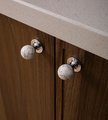 White marble and silver bar handle/Marble and chrome drawer pull/unique cabinet handle/IKEA hack/wardrobe door handle/Geometric hardware