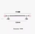 Rose quartz and silver bar handle/Pink crystal and chrome drawer pull/unique cabinet handle/IKEA hack/wardrobe door handle/Crystal hardware