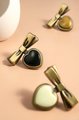 Bronze brass heart shaped drop handle/Semi precious stone drop drawer pull/Bronze cabinet pull/Crystal furniture hardware/Dresser door pull