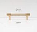 Black or White Leather and Brass cabinet handle/Leather drawer pull/Monochrome door handle/Leather door knob/Leather handle/Leather hardware