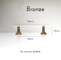 Aged brass and clear lucite cabinet bar pull handle/Acrylic drawer handle/lucite furniture hardware/brass transparent resin cabinet handle