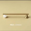 Gold retro geometric bar handle for kitchen, bedroom or bathroom makeover/mid century drawer pull/bright coloured door furniture/stone knob