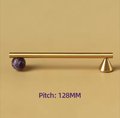 Gold retro geometric bar handle for kitchen, bedroom or bathroom makeover/mid century drawer pull/bright coloured door furniture/stone knob