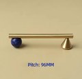 Gold retro geometric bar handle for kitchen, bedroom or bathroom makeover/mid century drawer pull/bright coloured door furniture/stone knob