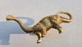 Detailed brass dinosaur drawer handle/Diplodocus cabinet pull/Dino themed door handle/Dinosaur drawer knob/Gold brass furniture hardware