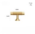 Ridged gold brass cabinet bar handle/Matte finished solid brass drawer pull/Gold brass door handle/Gold brass furniture hardware/Door knob