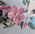 Pink enamel and faux pearl cherry blossom cabinet handle/Pink flower drawer pull/Pink and gold bloom door knob/bedroom furniture hardware