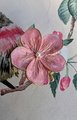 Pink enamel and faux pearl cherry blossom cabinet handle/Pink flower drawer pull/Pink and gold bloom door knob/bedroom furniture hardware
